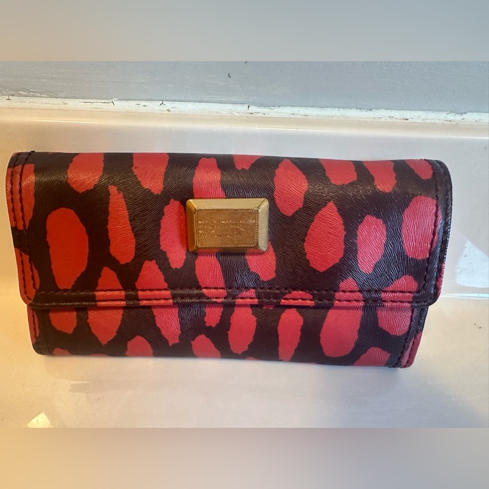 Marc Jacobs Red and Black Women Long Wallet
